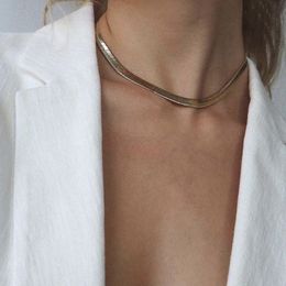 BONLAVIE Fashion Parts Simple Alloy Chain Chokers Necklaces Horsewhip necklace women J0312