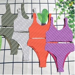 Sexy Vintage Bikinis Reversible Spilt Swimsuits Classic Solid Colour Bikini Charm Lady Beach Bra Briefs