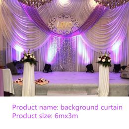 Party Decoration 20ft*16ft Luxury Wedding Backdrop Curtains With Swags Event And Fabric Including Middle Sequin