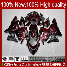 Body Kit OEM For KAWASAKI NINJA ZX1000C ZX 10 R 1000 CC ZX1000 04-05 Bodywork 9No.3 ZX 10R 1000CC ZX10R 04 05 ZX-10R ZX1000CC 2004 2005 Motorcycle Fairing wine red stock