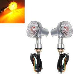 Universal Front Rear Motorcycle Turn Signals Indicators Amber Lights Lamp