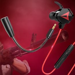 G5 G10 E-sports Game In-Ear Cell Phone Headphones with Wheat Mobile Games Universal Headset Earphones