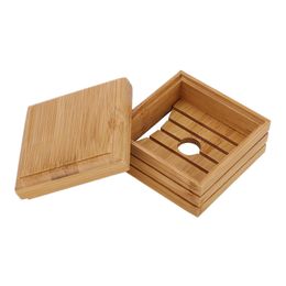 custom woolden bamboo soap dish holder box tray with lid natural bamboo rack logo wholesale