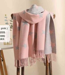 High fashion vintage Customise your own available cashmere feel start print double side scarf for women wholale