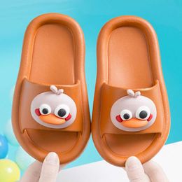 Summer Cartoons Children's Slippers For Boy Girl Soft Bottom Non-slip Beach Shoes Kids Home Bathroom Flip Flops qq349 210712