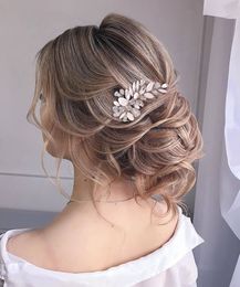 Opal Diamond and Rhinestone Wedding Hair Accessories Bride Headwear with Comb Girl Prom Jewellery Tiara Women Hair Ornaments