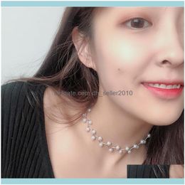 & Pendants Jewelryelegant Simulated-Pearls Cross Fashion Chokers Necklaces For Women Simple S Necklace Drop Delivery 2021 Varqk