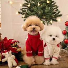 冬のペット犬のセーターのクリスマスかわいい犬の服のための子犬のための小さい中眼の服の服暖かいボスチワワ衣装ペレス211027
