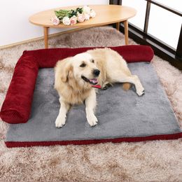 kennels Luxury Large Dog Bed Sofa Cat Pet Cushion For Big Dogs Washable Nest Puppy Mat Kennel Square Pillow House