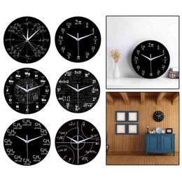 Round Wall Clock 12" Non-Ticking Mathematical Formula Quartz Clocks Watches Kids Teachers Home Office School Decor H1230