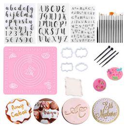 Fondant Pastry Tools Accessories Cake Decorationg Silicone Custom Cookie Cutter Letters Embosser Stamp DIY Alphabet Baking Mold 211110