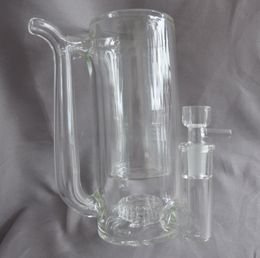 Vintage Glass Coffee Mug Bong water pipe Hookah 17cm Height Net weight 700g Double Breaker use for drinking Tea and smoking can put LOGO