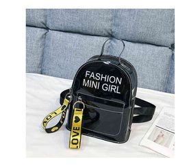 Mini Women Transparent Backpack 2020 winter New Small Backpack Casual Fashion Wild Shoulder Jelly Bag Student Bag Y1105