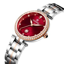 Wristwatches Red Face Gold Watch Women Watches Ladies Creative Steel Women's Bracelet Female Clock Relogio Feminino Montre Femme