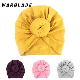 2020 New Designed Cute Baby Hat Cotton Soft Turban Knot Girl Summer Hat Bohemian style Kids Newborn Cap for baby girls Y21111