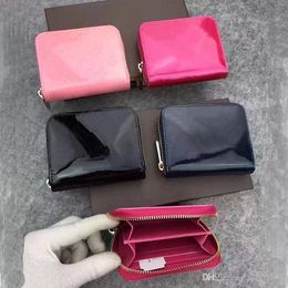 Wholesale Patent Leather Short Wallet Fashion High Quality Shinny Leather Card Coin Purse Women Wallet Classic Zipper