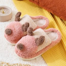 Slippers Couples Women Winter Christmas Cartoon Cotton Lovely Modelling Indoor Home Plush Warm Thick #