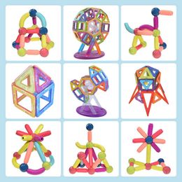 Big Size 3D Magnetic Building Blocks Sticks Set Educational Toys Bircks DIY Construction Toys for Kids Adult Children idea Gift Q0723