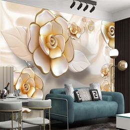 Custom 3D, 5D, 8D, 16D HD Mural Wallpaper Exquisite Flowers Interior Home Decor Living Room Bedroom Modern Painting Wallpapers