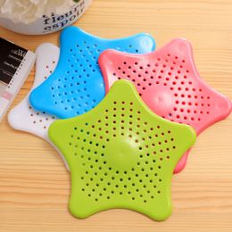 Star Shape Multi-Colors Sink Drainer strainers Silicone Bathroom Philtre Hair Catcher Bath Stopper Plug Sinks Strainer Shower Drain