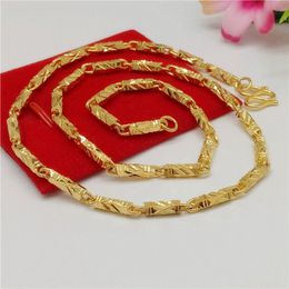 Solid Choker Chain 18k Gold Filled Classic Men Necklace Trendy Jewelry Gift
