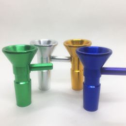 Colourful Smoking Replaceable Handle Aluminium 14MM Male Joint Bowls Philtre Portable For Dry Herb Tobacco Oil Rigs Wig Wag Glass Bongs Silicone Hookah Down Stem