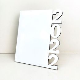 Sublimation Blanks Album Party 2022 Happy New Year Gifts Photo Frame MDF Blank Image Board Home Decoration Friends Family Gift XD24867