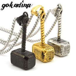 Pendant Necklaces GOKADIMA Christmas Gift Stainless Steel Hammer Necklace Jewelry Men Party Rock P055