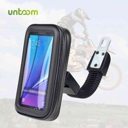 Untoom Motorcycle Holder Moto Rear View Mirror Handlebar Stand Mount Scooter Motorbike Waterproof Bag Support Cell Phone