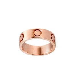 -Anelli banda designer anello anello gioielli rosa oro argento sterling argento titanio acciaio diamante anelli personalizzato semplice simpatico per uomini donne ragazze ragazze coppia coppia scatola rossa
