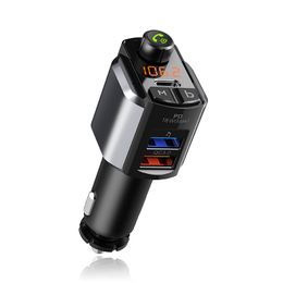 C69 Car Bluetooth PD18W quick Charger FM Transmitter Dual USB Charging Battery Voltage Detection U Disk Play