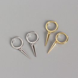 Hoop & Huggie 925 Sterling Silver Geometric Conical Rivet Drops Earrings Charm For Women Minimalist Spike Gold Earring