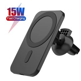 15W HaloLock Magnetic Car Charger Mount for iPhone 11 12 Pro Max Magsafing Fast Charging Wireless Charger Car Phone Holder For Xiaomi Samsung S10 A76U