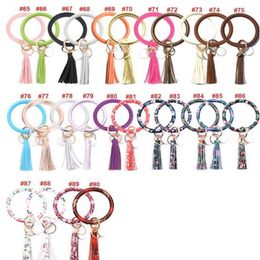 90 Colors Tassels Keyring Bracelets Wristlet Keychain Party Favor Bangle Key Ring Chain for Women Gifts