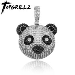 TOPGRILLZ New Cartoon Pendant&Necklace With 4mm Tennis Chain Iced Out Cubic Zirconia Hip Hop High Quality Fashion Jewellery Gift X0707