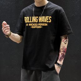 T Shirt Hip Hop Rolling Wave Pineapple Print Tshirt Men 100 Cotton T-Shirt Harajuku Summer Urban Clothing Tops Tees