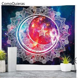 Tapestries Moon Star Mandala Wall Hanging Cloth Tapestry Room Decoration Accessories Teen Girls Boho Blanket Nordic Home Decor