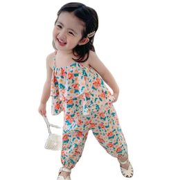 Детский костюм женское летнее девушка из двух частей платье одежда детская одежда P4347 210622