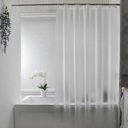 UFRIDAY Nordic PEVA Frosted Shower Curtain Semi Transparent Bathroom Curtain Modern Plastic Waterproof Thickened Bath Curtains 210609