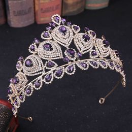 FORSEVEN Women Girl Bride Noiva Wedding Party Tiaras Crowns Big Crystal Princess Diadem Headbands Hair Jewellery Accessories
