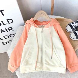 Fall Little Kids Sweatshirts Fashion Korean Children Clothes Toddler Girls Tops Autumn Cute Hooded Cardigan Tops Hoodies 210715