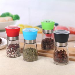 Manual Salt Pepper Mill Grinder Butelka Przyprawa Szklana Szklana Kuchnia Akcesoria Narzędzie Premium Condiments Mills 160ml Via Ocean Freight P18