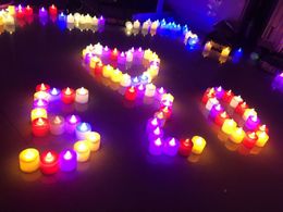 Glowing LED electronic colorful smokeless candle light proposal confession birthday wedding romantic shape lamp candle Rave Toy