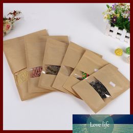 18*30 10pcs brown self kraft paper bags with window for gifts sweets and candy food tea Jewellery retail package paper