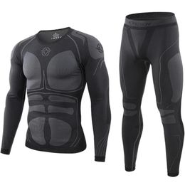 Seamless tight tactical thermal underwear men Outdoor sports function breathable training cycling thermo long johns 210910