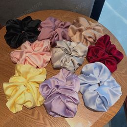 Fashion Korean Style Smooth Silk Scrunchies Headband For Women Girl.Hair Accessories Girls Fairy Elastic Hairband Hair Gum