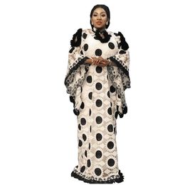 Clothing Ethnic Clothing Style Classic Design African Women's Dance Nigeria Dashiki Net Cloth Lace Loose Long Dress And Underdress 2piece F