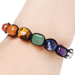 7 Chakra Yoga Natural Stone beaded strands Bracelet Women Men Irregular Beads Bracelets Fashion Jewelry Will and Sandy Gift