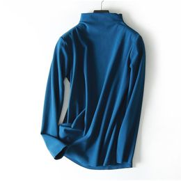 Autumn multi-color versatile body-building stretch double-sided velvet DE Velvet bottom shirt 210922