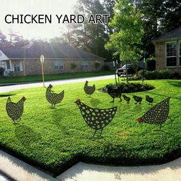 Garden Decorations Chicken Decoration Yard Art Hen For Outdoor Backyard Lawn Stakes Plastic Decor Gift